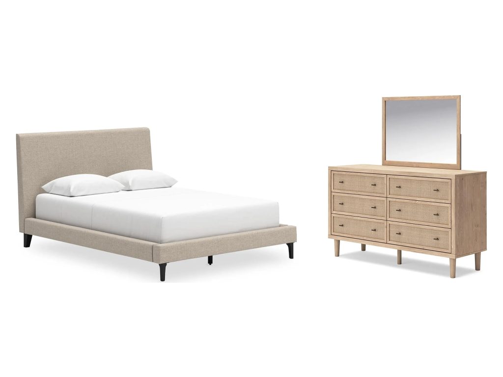 Cielden Queen Upholstered Bed, Dresser and Mirror - main image