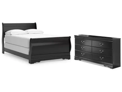 Huey Vineyard Full Sleigh Bed and Dresser