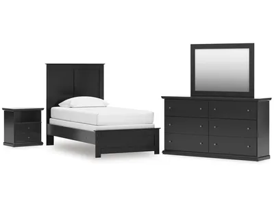 Maribel Twin Panel Bed, Dresser, Mirror and Nightstand