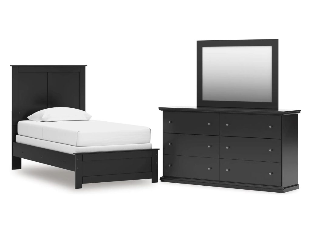 Maribel Twin Panel Bed, Dresser and Mirror - main image