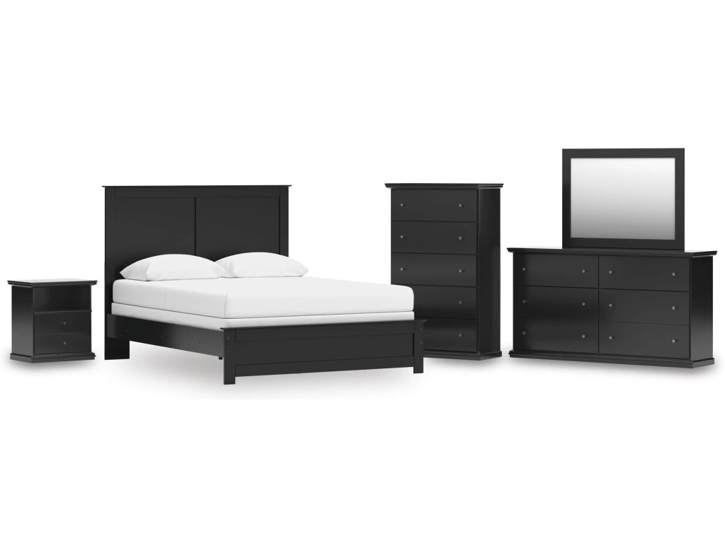 Maribel Queen Panel Bed, Dresser, Mirror, Chest and Nightstand - main image