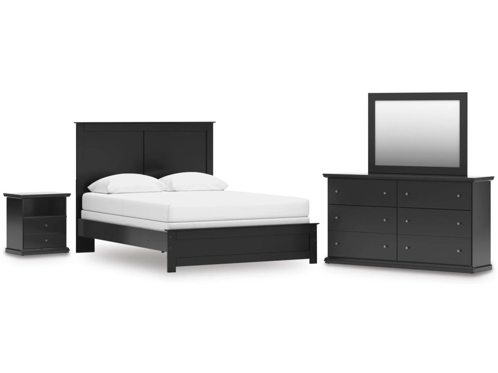 Maribel Queen Panel Bed with Dresser, Mirror and Nightstand - main image