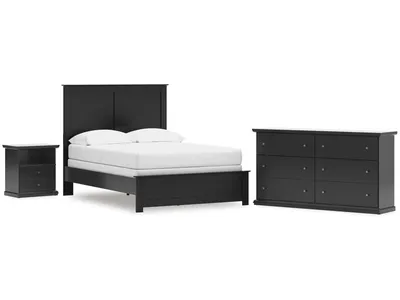 Maribel Full Panel Bed, Dresser and Nightstand