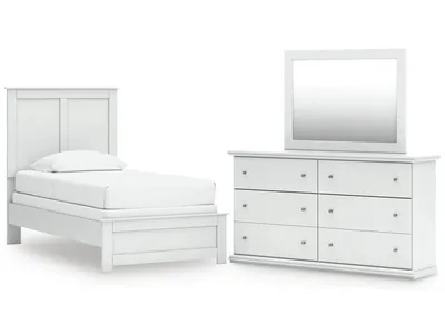 Bostwick Shoals Twin Panel Bed, Dresser and Mirror
