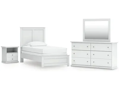 Bostwick Shoals Twin Panel Bed, Dresser, Mirror and Nightstand