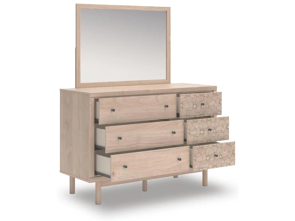 Arloster Twin Upholstered Panel Bed, Dresser and Mirror - image 3