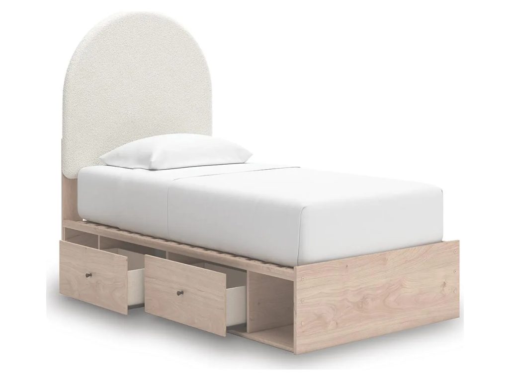 Arloster Twin Upholstered Panel Bed with Storage - image 4