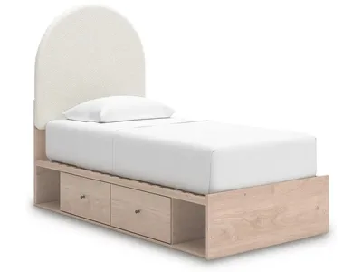 Arloster Twin Upholstered Panel Bed with Storage