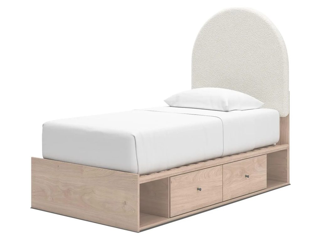 Arloster Twin Upholstered Panel Bed with Storage - image 2