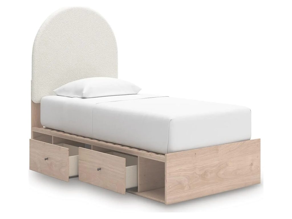 Arloster Twin Upholstered Panel Bed with Storage - image 4