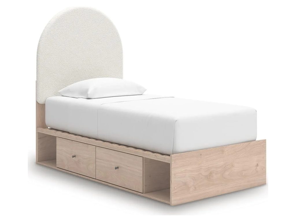 Arloster Twin Upholstered Panel Bed with Storage - main image