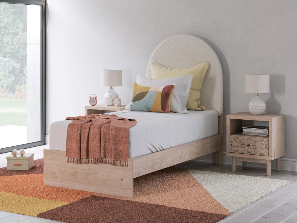 Arloster Twin Upholstered Panel Bed, Dresser and Mirror - image 14