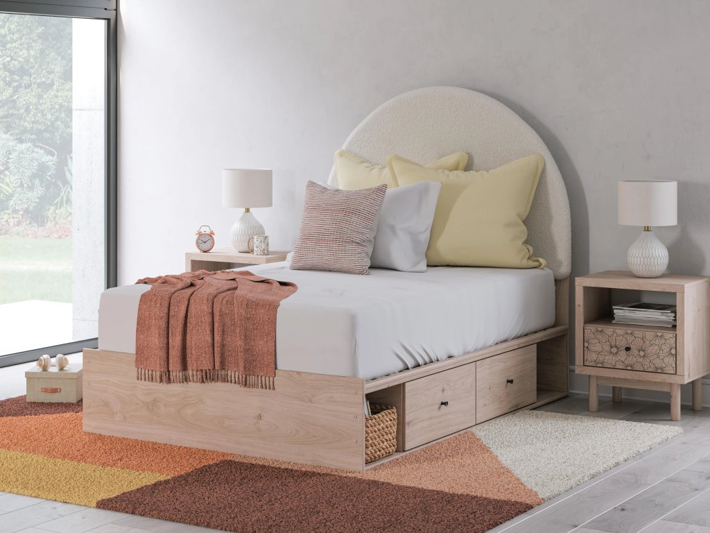Arloster Full Upholstered Panel Bed with Storage - image 1