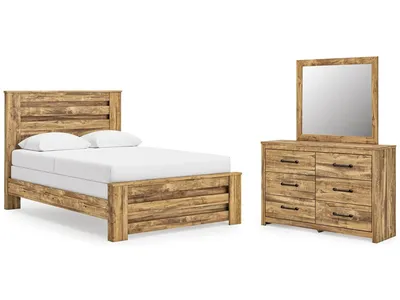 Maystonna Queen Panel Bed, Dresser and Mirror