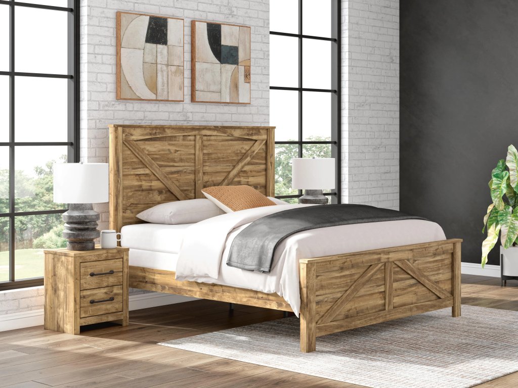 Maystonna King Crossbuck Panel Bed - image 1