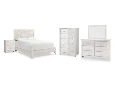 Paxberry Queen Panel Bed, Dresser, Mirror,  Chest and Nightstand