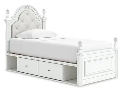 Kozlani Twin Upholstered Panel Bed with Storage