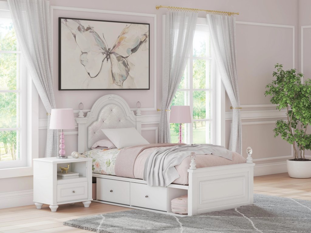 Kozlani Twin Upholstered Panel Bed with Storage - image 1