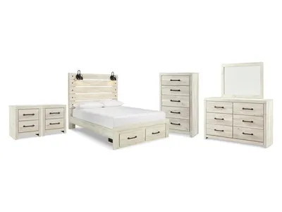 Cambeck Queen Panel Storage Bed, Dresser, Mirror, Chest and 2 Nightstands