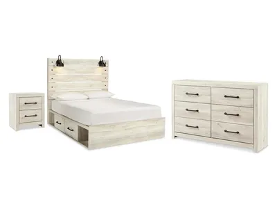 Cambeck Queen Panel Bed with Storage, Dresser and Nightstand