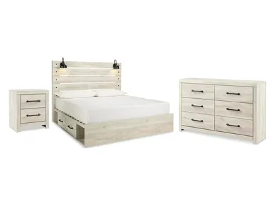 Cambeck King Panel Storage Bed, Dresser and Nightstand