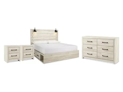 Cambeck King Panel Storage Bed, Dresser and 2 Nightstands