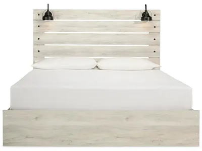 Cambeck King Panel Bed with Storage and 2 Nightstands - Alternative View