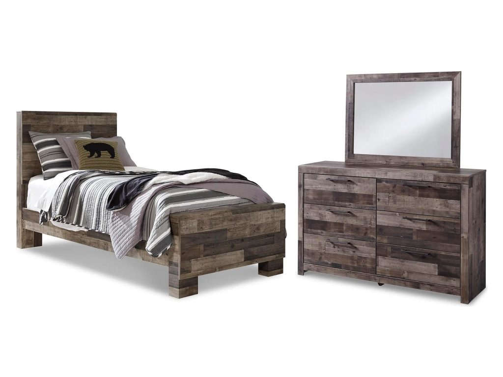 Derekson Twin Panel Bed, Dresser and Mirror - main image