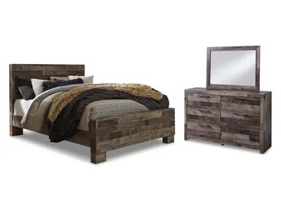Derekson Queen Panel Bed, Dresser and Mirror