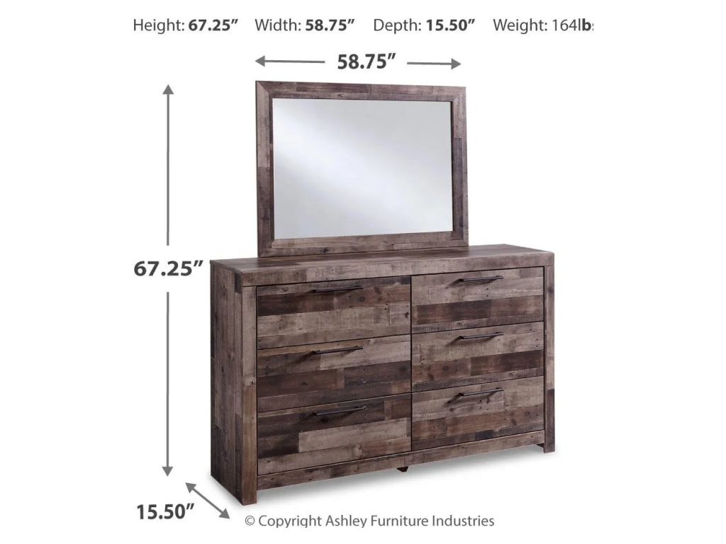 Derekson Twin Panel Bed, Dresser and Mirror - image 2