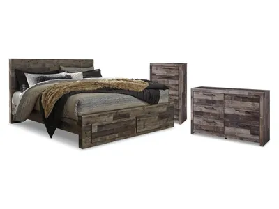 Derekson King Storage Bed, Dresser and Chest