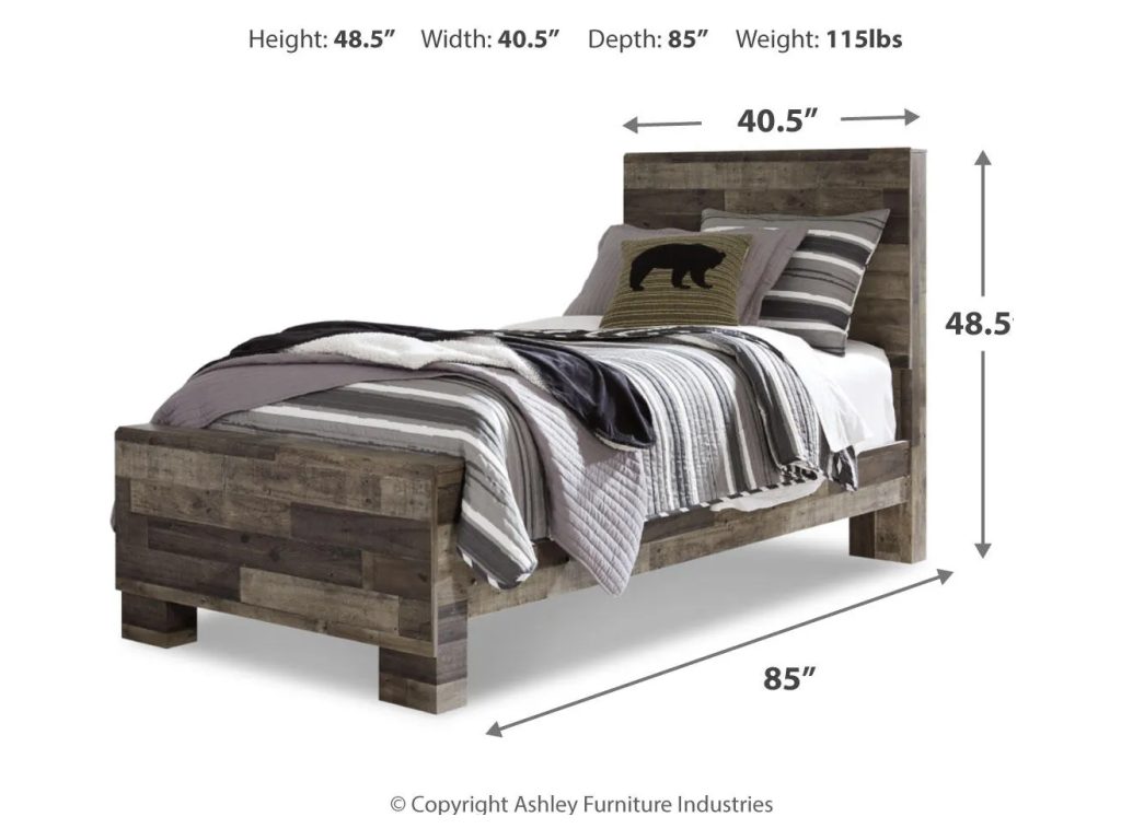 Derekson Twin Panel Bed, Dresser and Mirror - image 4