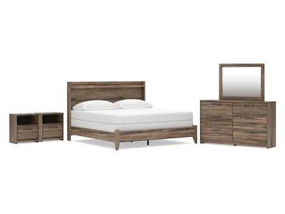 Elbrim King Panel Bed, Dresser, Mirror and 2 Nightstands