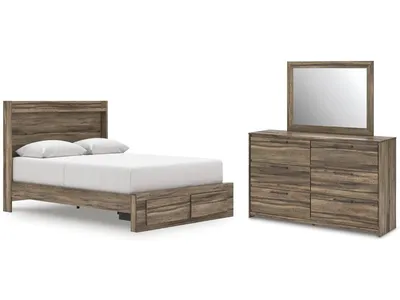 Elbrim Queen Panel Storage Bed, Dresser and Mirror