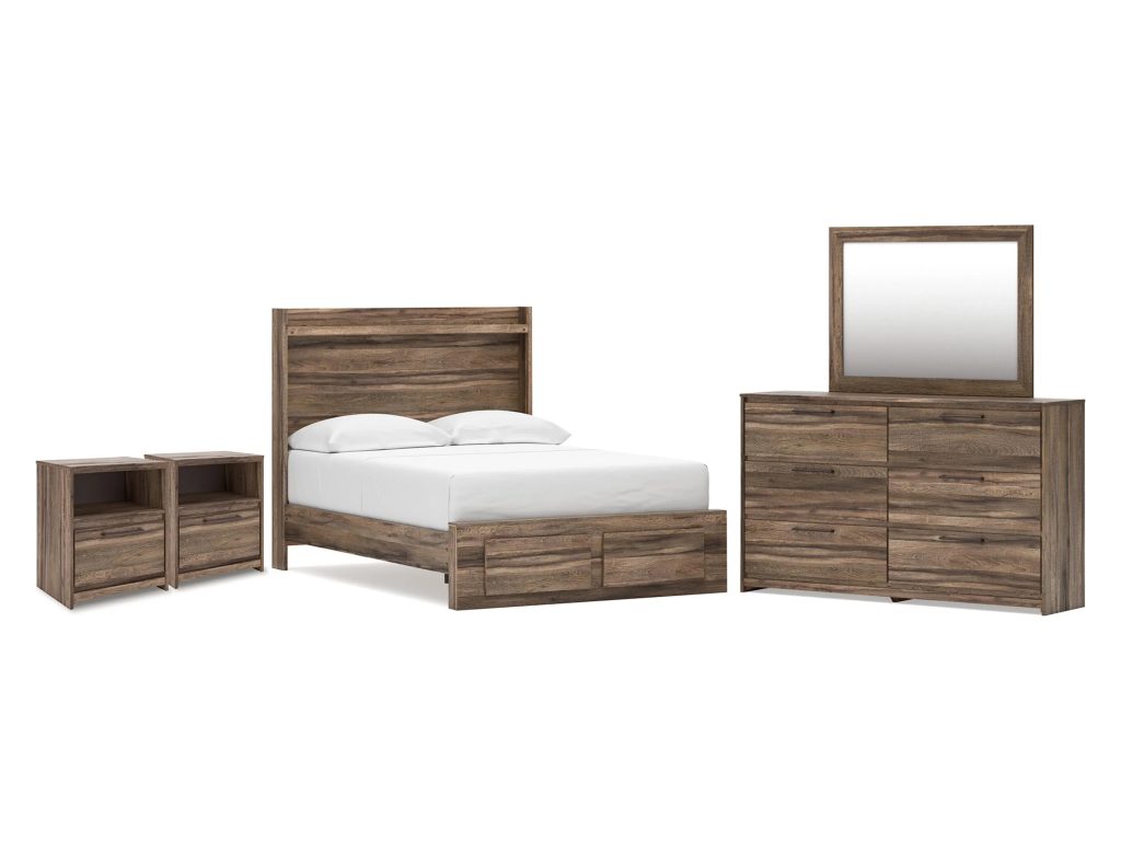 Elbrim Full Panel Storage Bed, Dresser, Mirror and 2 Nightstands - main image