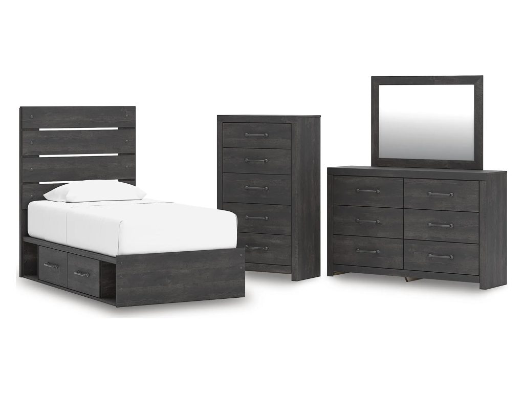 Hollivern Twin Panel Storage Bed, Dresser, Mirror and Chest - main image