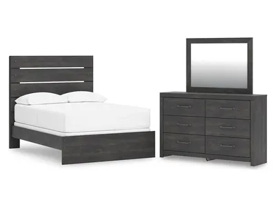 Hollivern Full Panel Bed, Dresser and Mirror