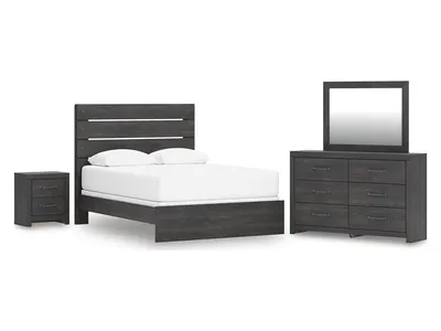 Hollivern Queen Panel Bed, Dresser, Mirror and Nightstand