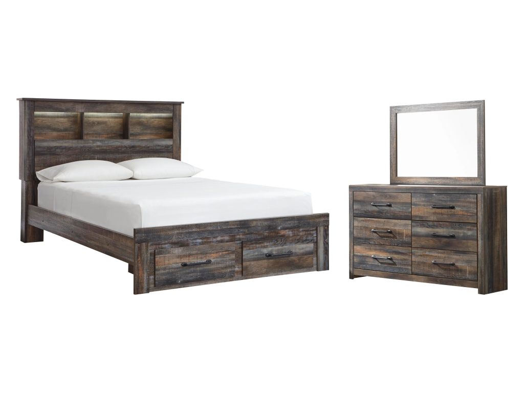 Drystan Queen Bookcase Storage Bed, Dresser and Mirror - main image