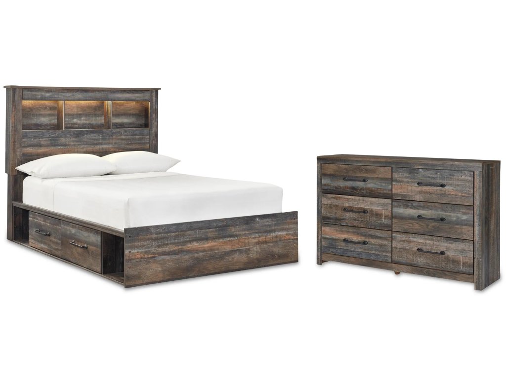 Drystan Full Bookcase Storage Bed and Dresser - main image