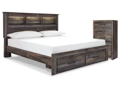 Drystan King Bookcase Storage Bed and Chest