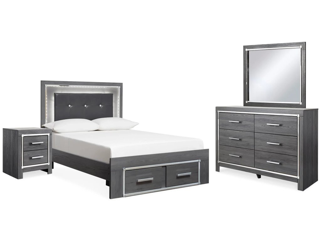 Lodanna Full Storage Bed, Dresser, Mirror and 2 Nightstands - main image