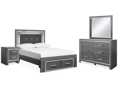 Lodanna Full Storage Bed, Dresser, Mirror and 2 Nightstands