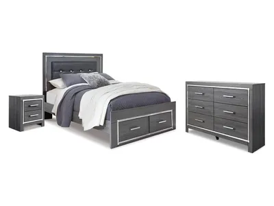 Lodanna Queen Storage Bed, Dresser and Nightstand