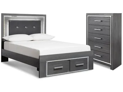 Lodanna Full Upholstered Panel Storage Bed and Chest