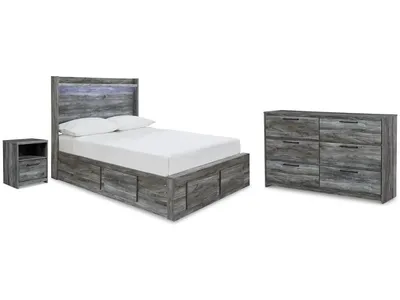 Baystorm Full Panel Storage Bed, Dresser and Nightstand