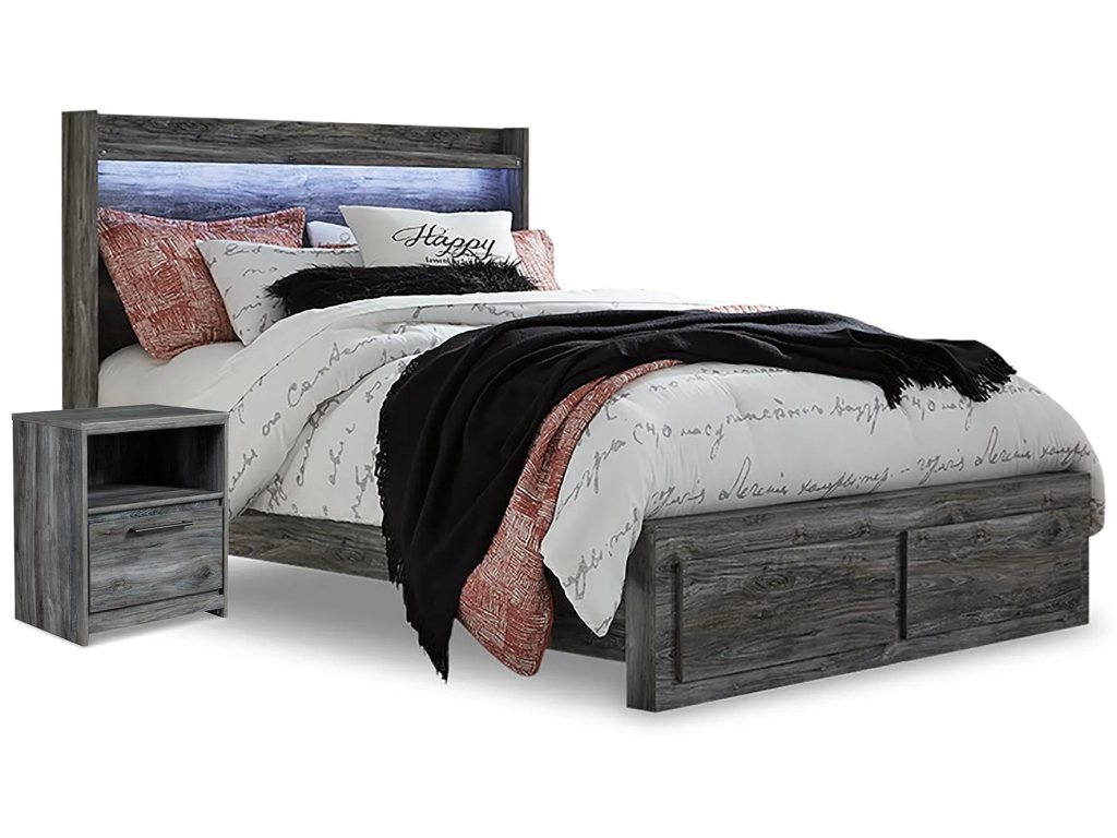 Baystorm Queen Panel Storage Bed and Nightstand - main image