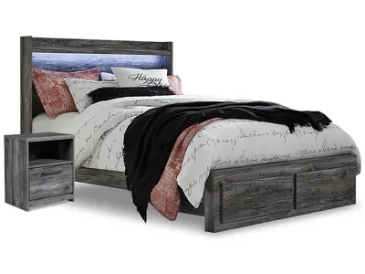 Baystorm Queen Panel Storage Bed and Nightstand