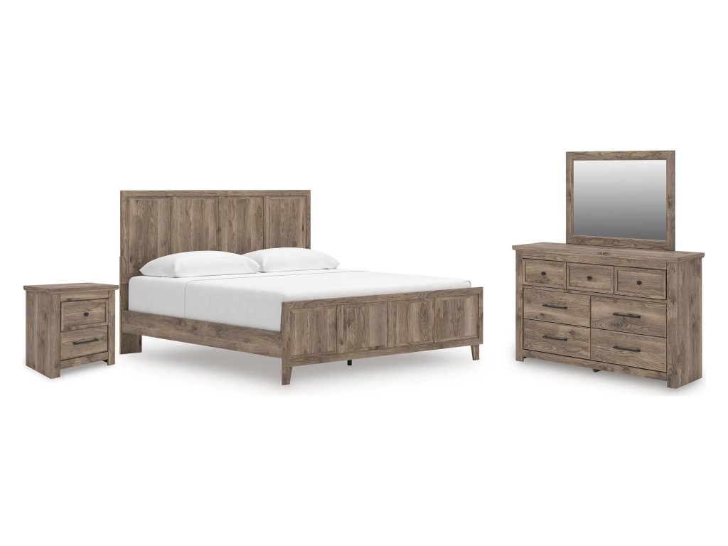 Rusticott King Panel Bed, Dresser, Mirror and Nightstand - main image