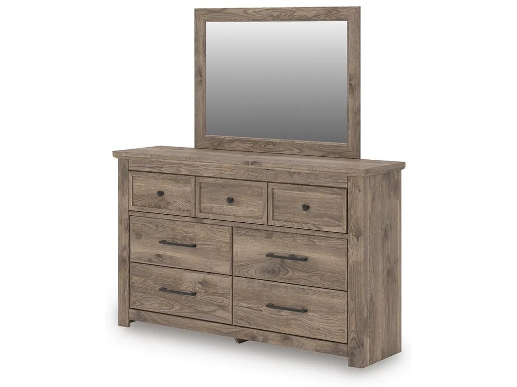 Rusticott Queen Panel Bed, Dresser and Mirror - image 7